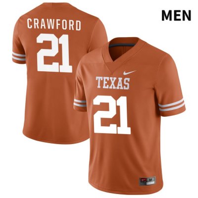 Texas Longhorns Men's #21 Kitan Crawford Authentic Orange NIL 2022 College Football Jersey UIO70P6E